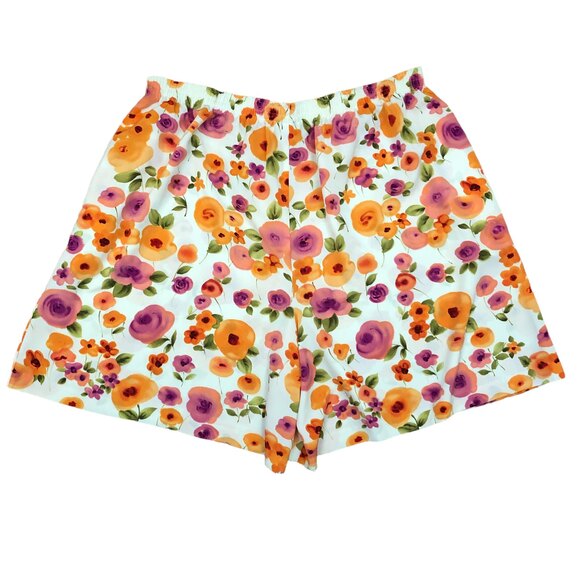 VTG Maggie Sweets Floral Shorts 4XL Plus Size High Waist Elastic Pull-On Pockets - Picture 3 of 6